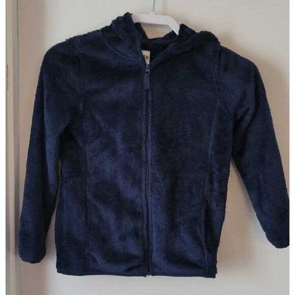 OshKosh B'Gosh Girls Sz 10 Zip Up Hooded Lightweight Jacket Navy Blue Velvet - Picture 1 of 6